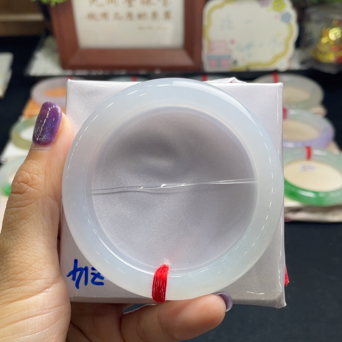 心***渡翡翠未镶嵌手镯54正圈