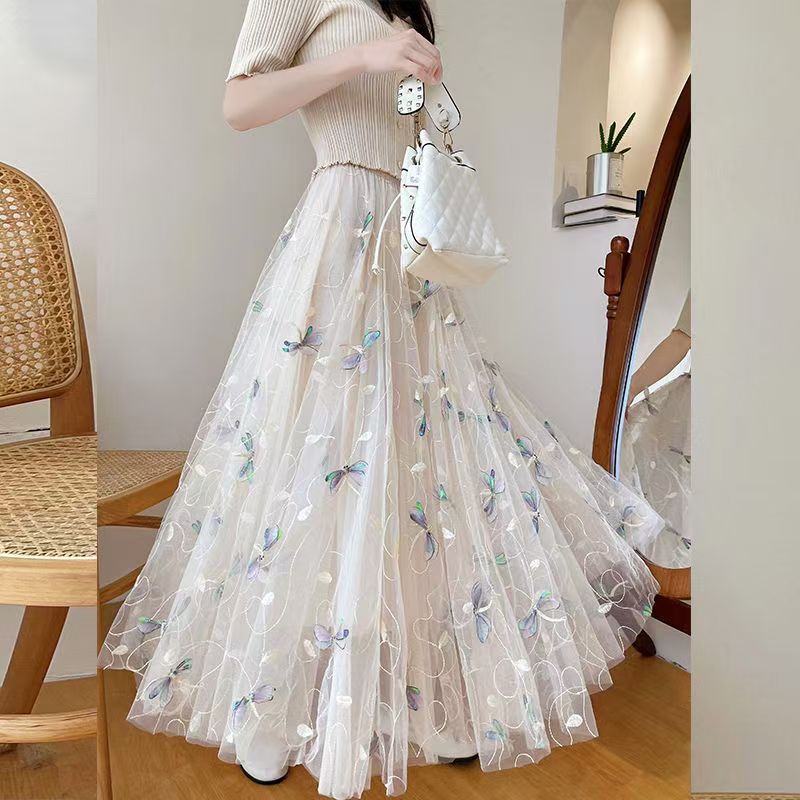 裙子（B01-B50）甜美清新蓬蓬显瘦高腰夏季网纱裙