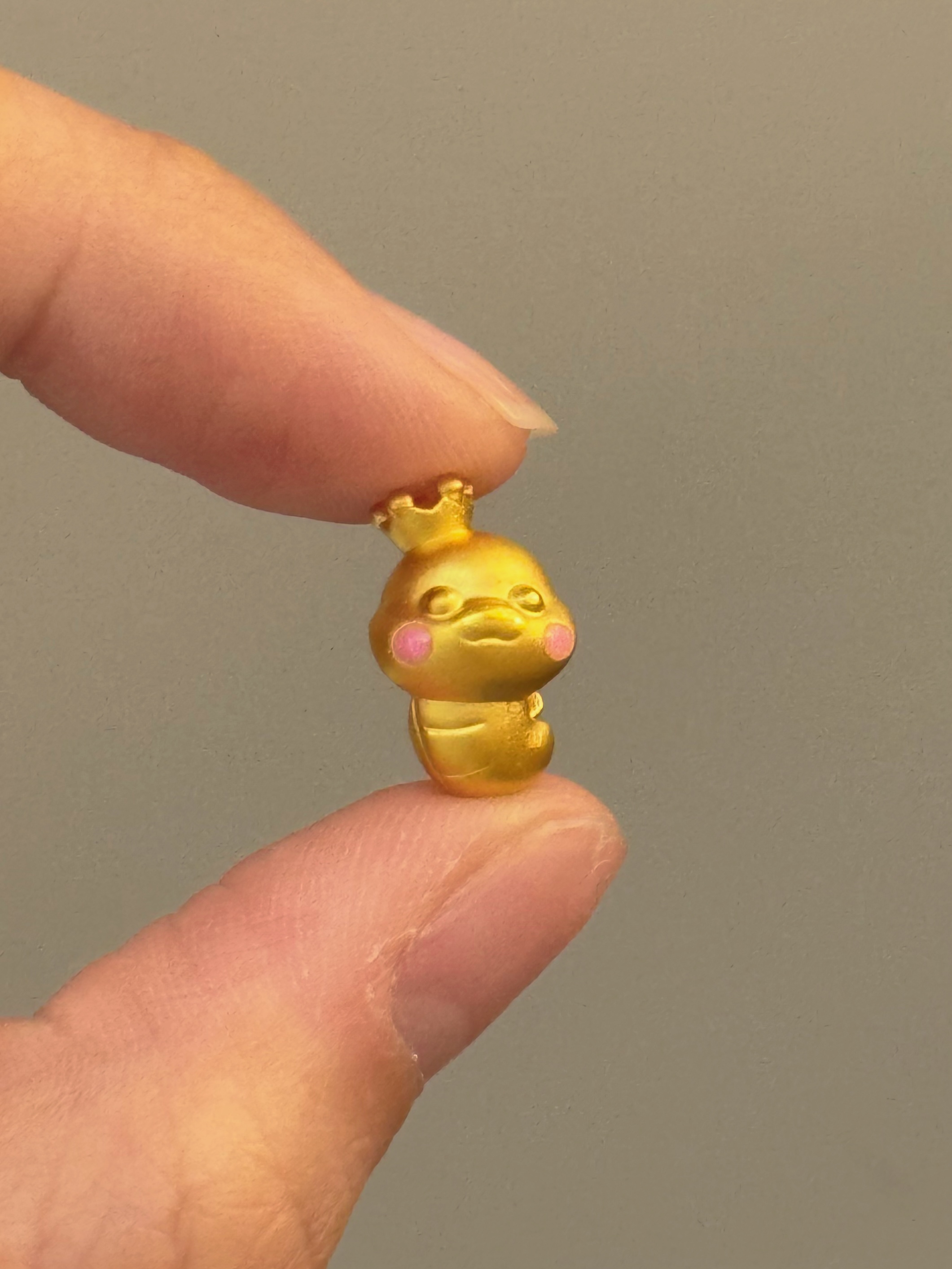 贝贝黄金 足金999 皇冠腮红蛇 珐琅彩 转运珠 103