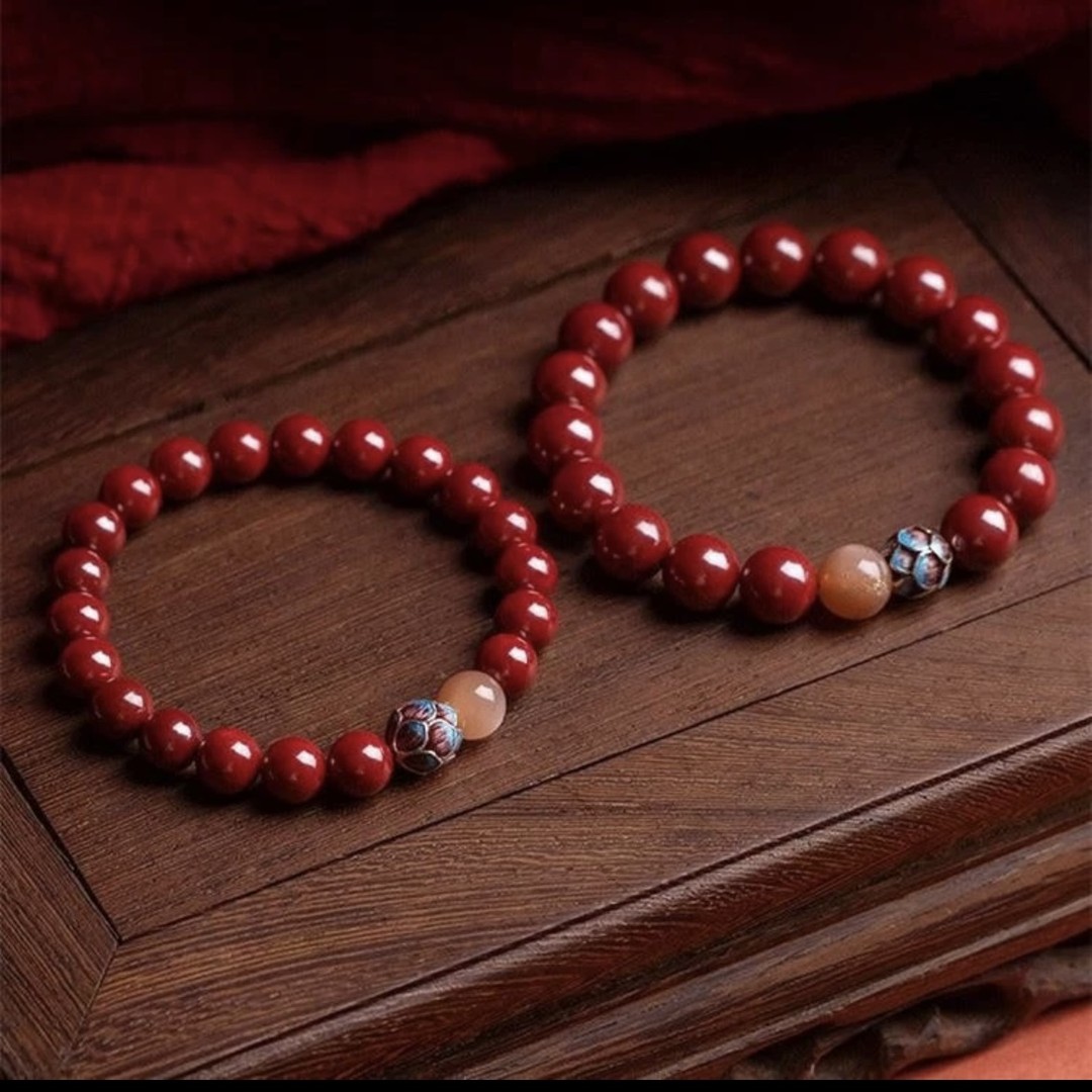 含辰砂工艺品高含量净心莲花手串本命年朱砂手链男女节日礼物012