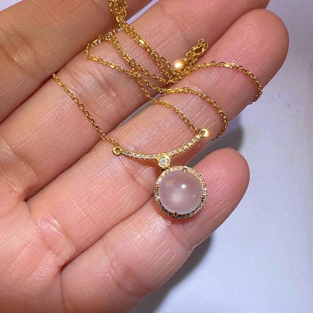 翡翠颈饰18K金镶嵌套链