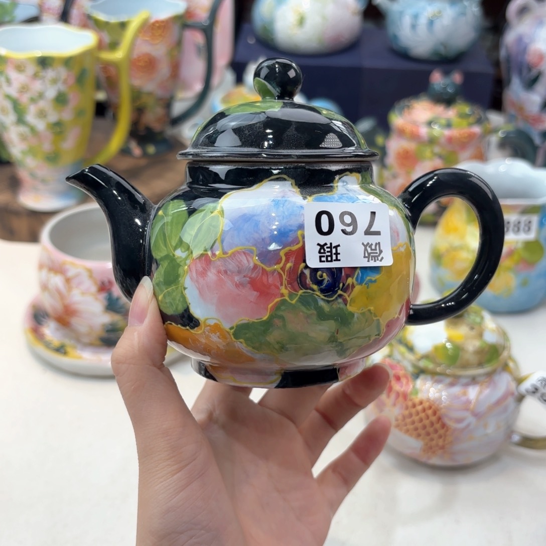 景德镇手绘高温釉下彩陶瓷茶具
