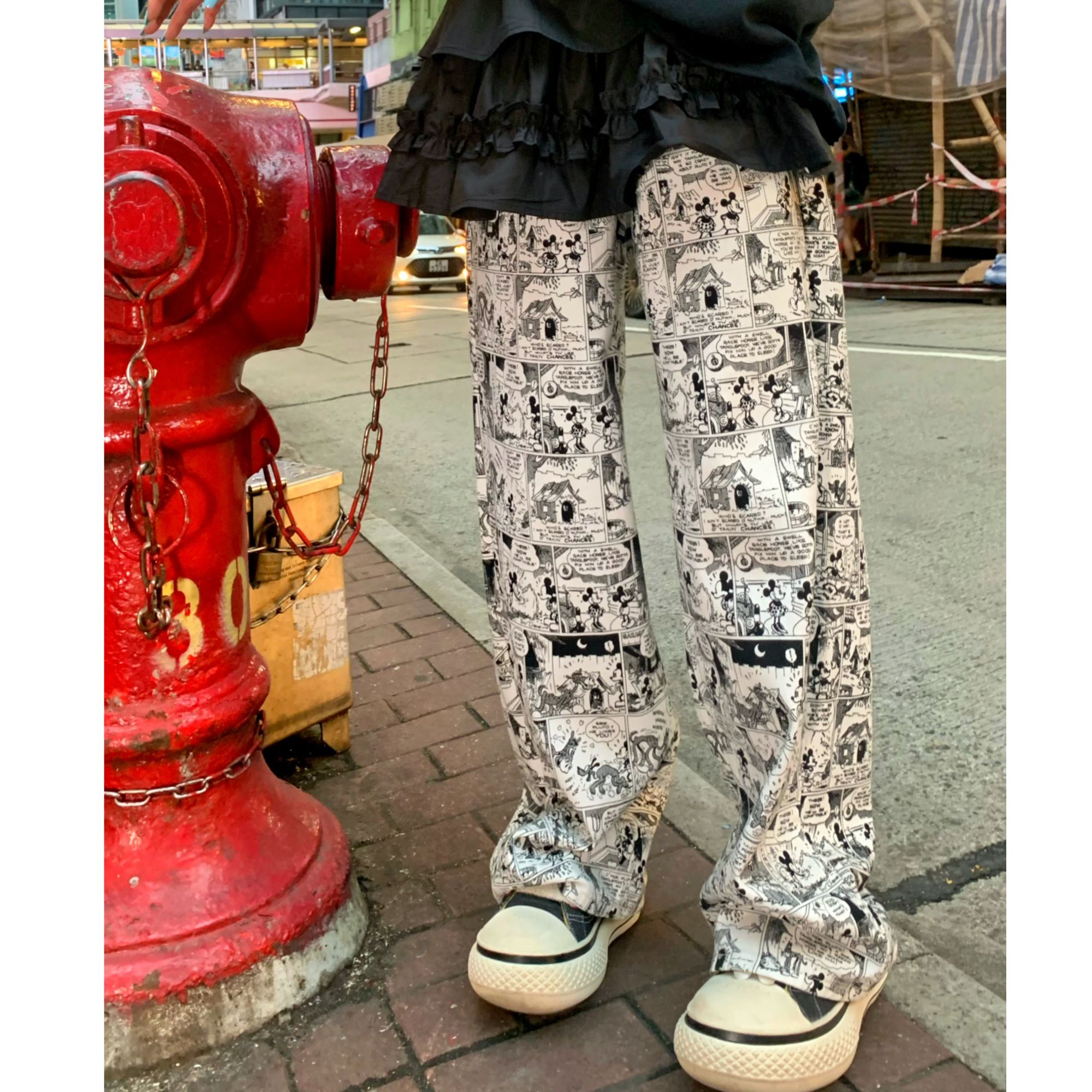 【陶格】春夏新款 设计师款百搭显瘦漫画休闲裤TG25A1K637