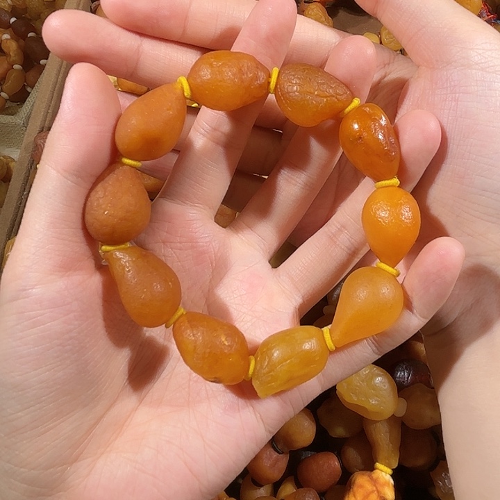 琥珀未镶嵌手链蜜蜡海漂手串
