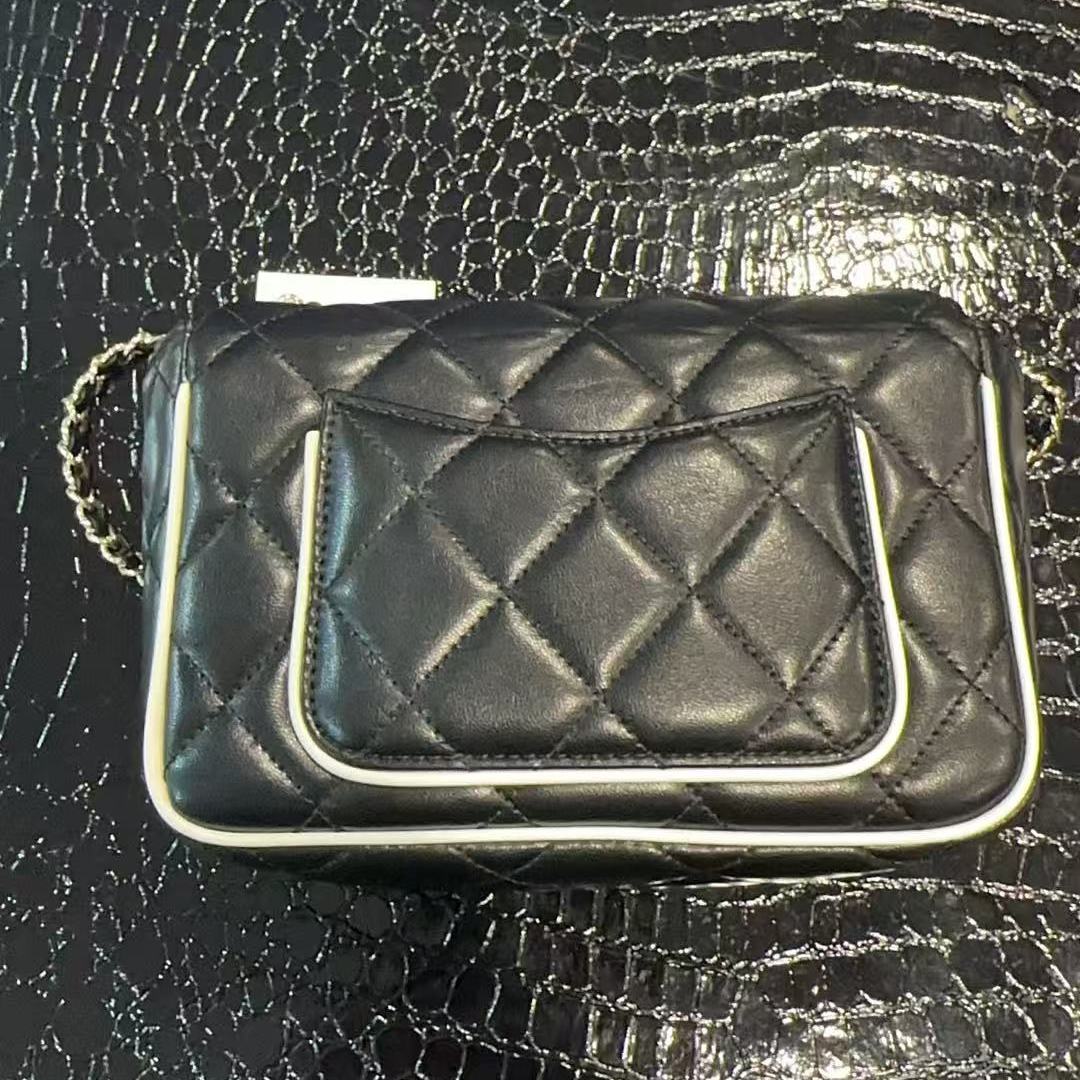 2025新款真皮女包黑拼色MG25023