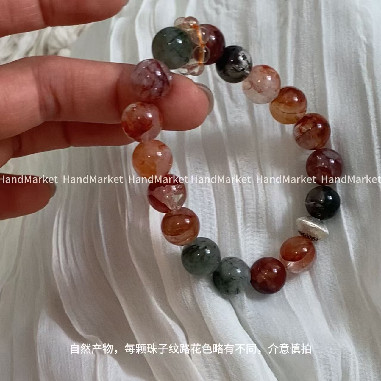 925银手链 JIUJIU【晚霞】手工气质百搭复古小众弹力单圈0702