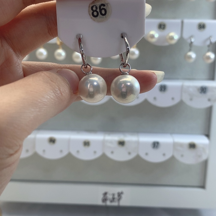 淡水珍珠耳饰银S925镶嵌