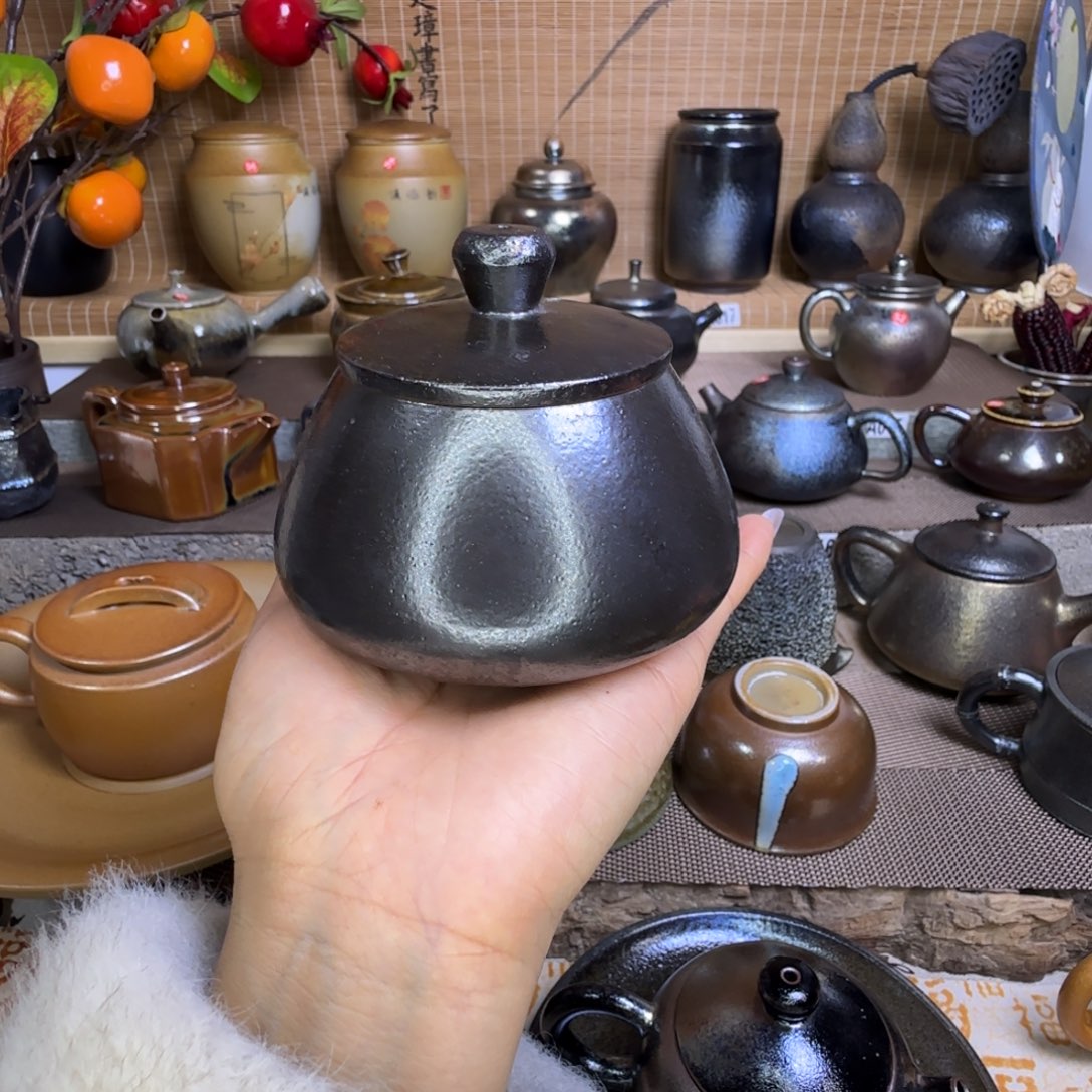 罐建水紫陶柴烧迷你醒茶叶罐能装6颗龙珠