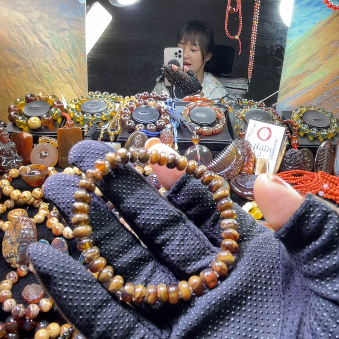 未镶嵌琥珀手链切片手串