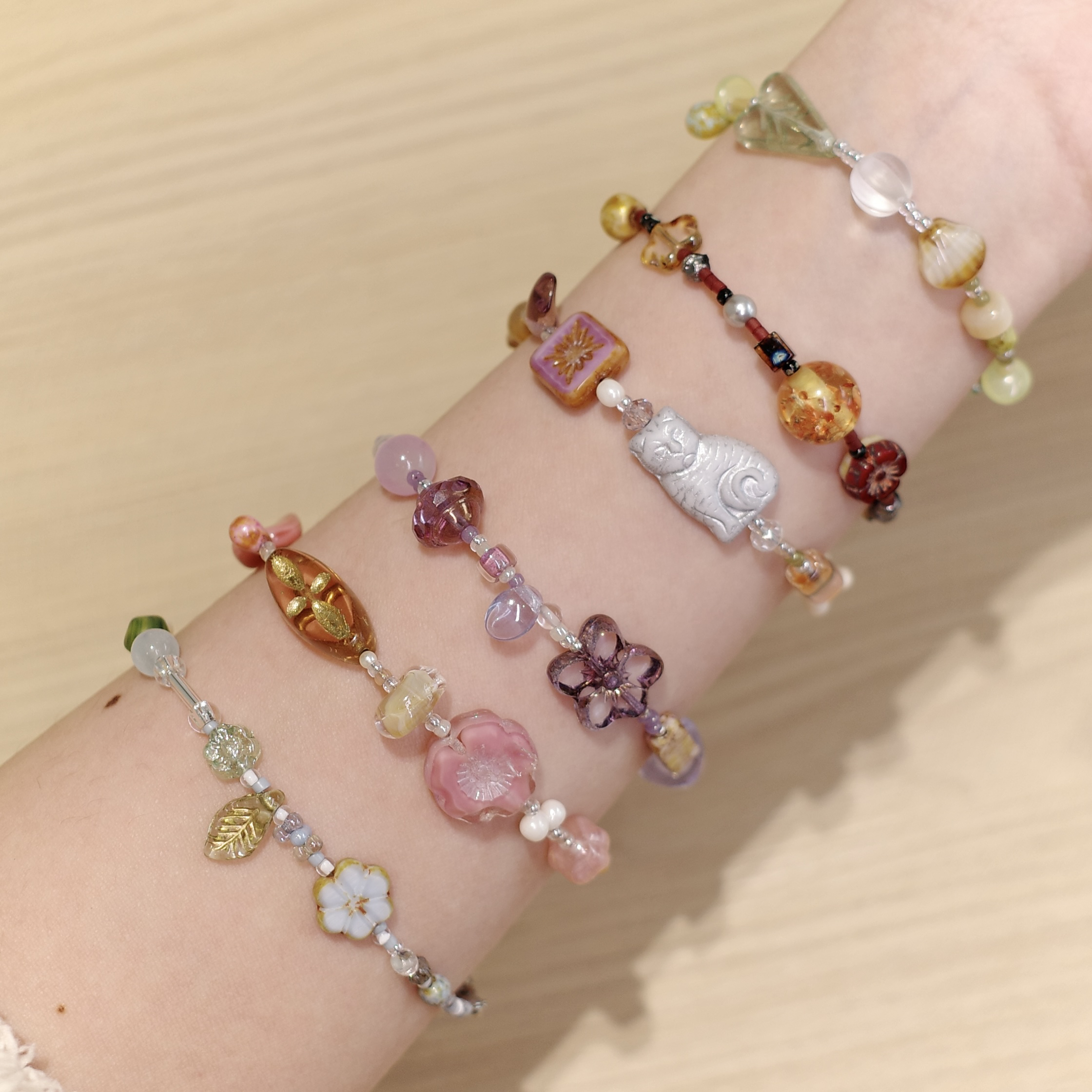 钛钢手链 【捷克珠孤品】进口捷克琉璃 原创手作手链