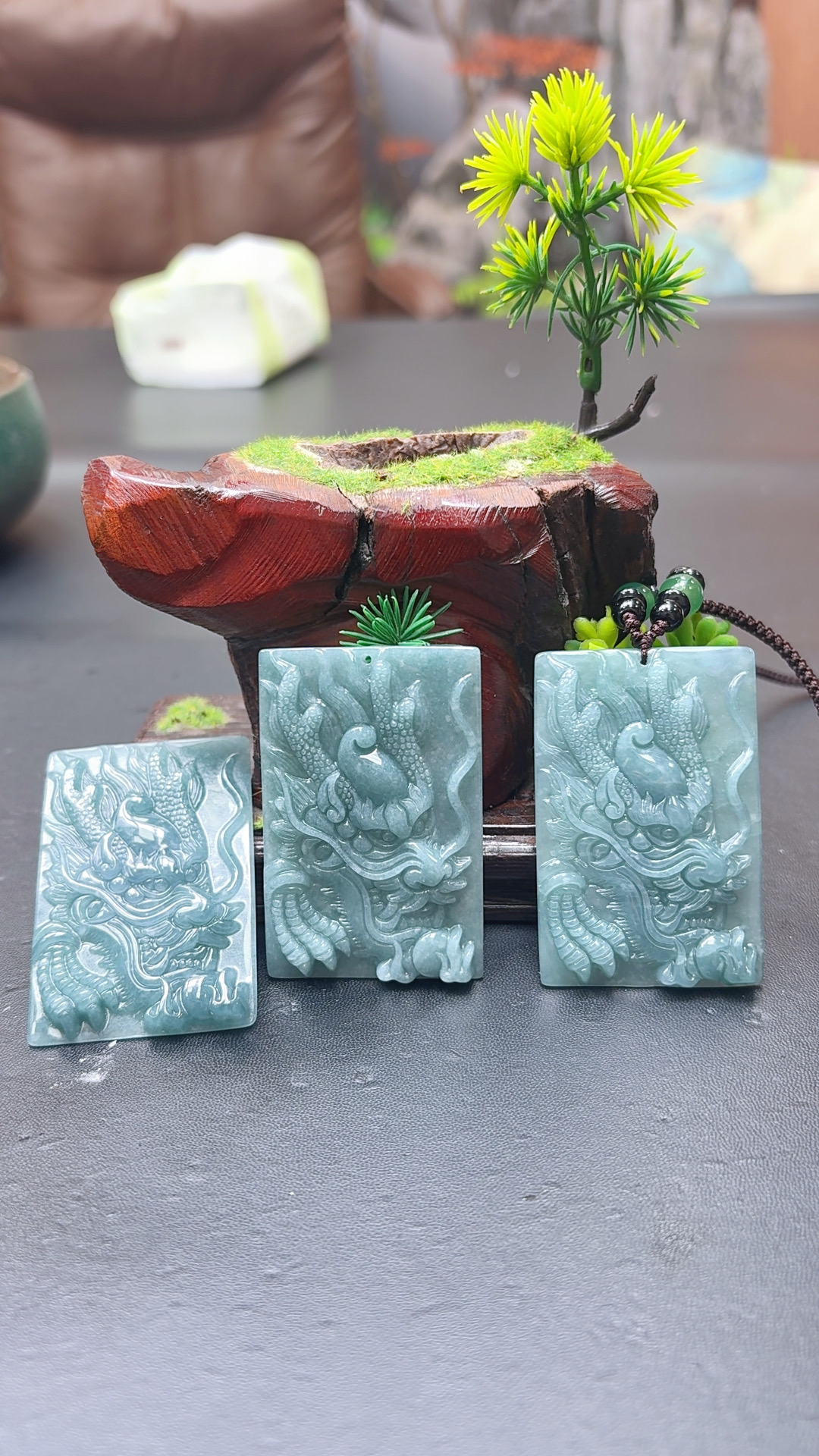 翡翠A货精品龙牌配珠链GS-MH 多样性发其一