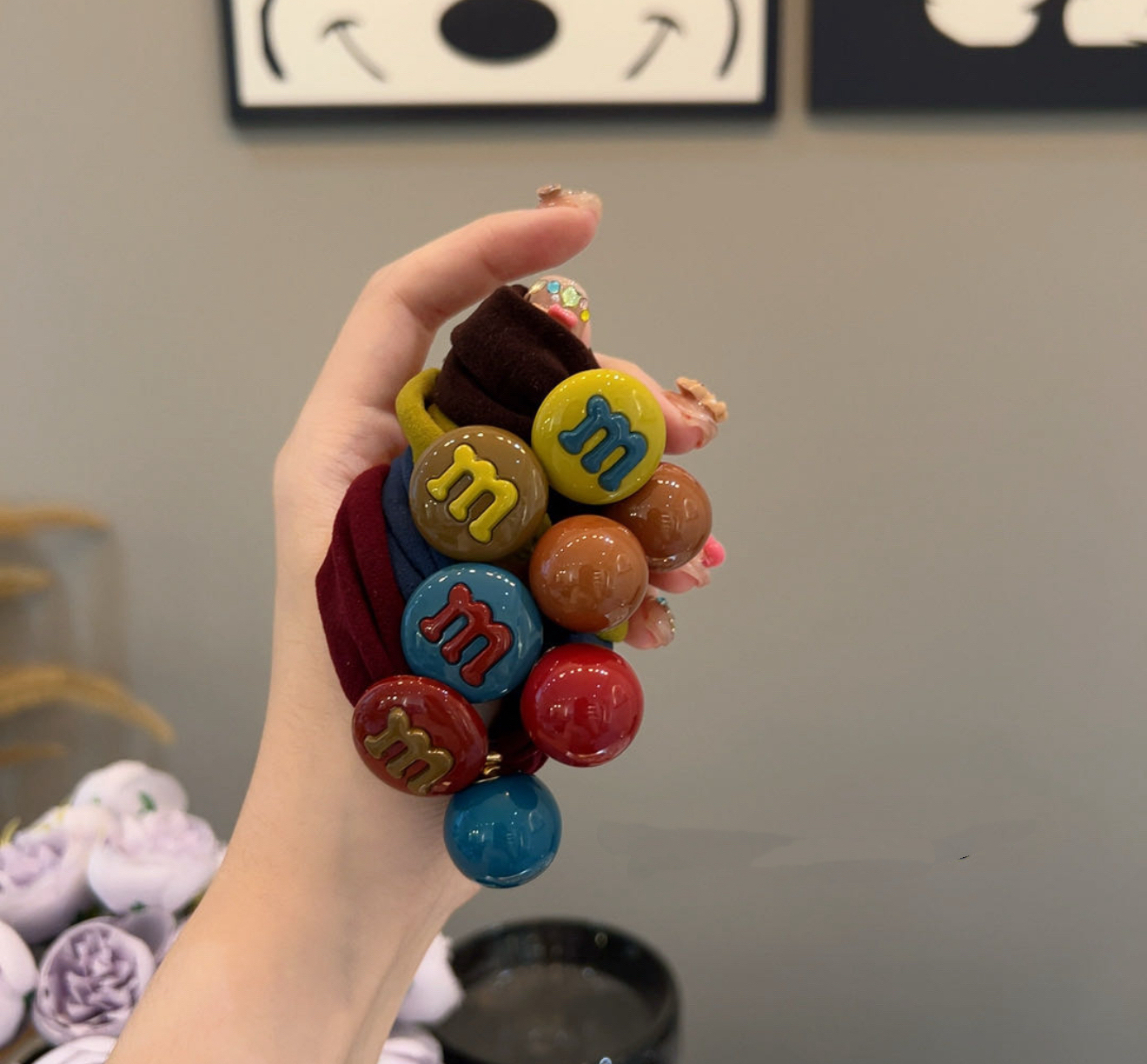 彩色滴油m豆无痕发绳（单根）