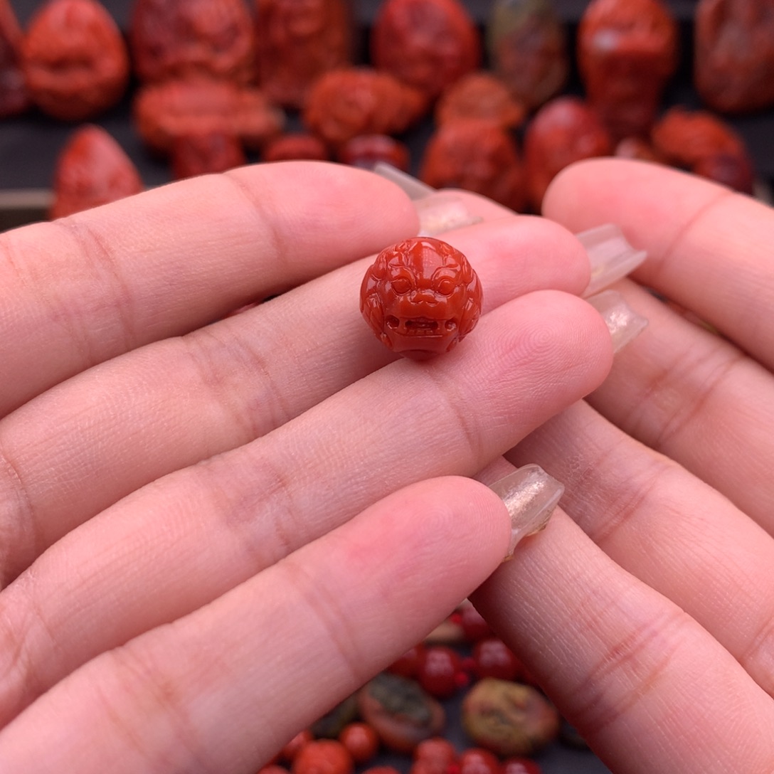 南红玛瑙南红川料貔貅珠12.5mm未镶嵌