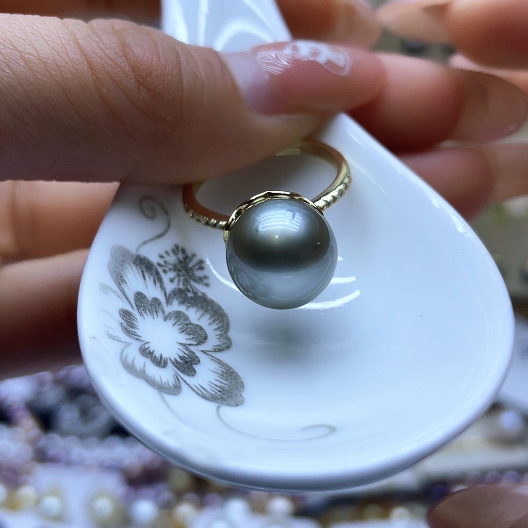 海水珍珠戒指银S925镶嵌