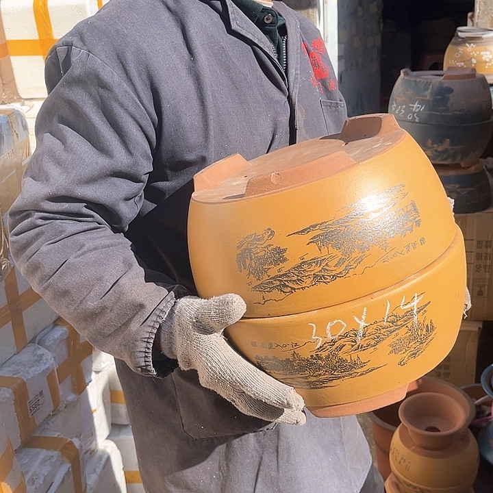 紫砂紫砂花盆和花盆