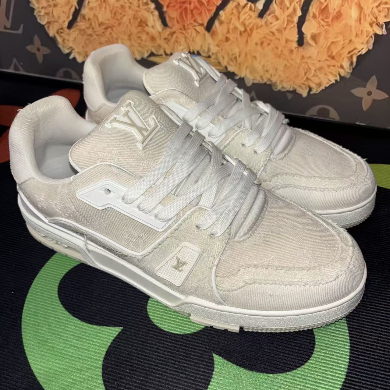 未使用 LouisVuitton/路易威登 【试穿一脚】破坏白牛仔trainer