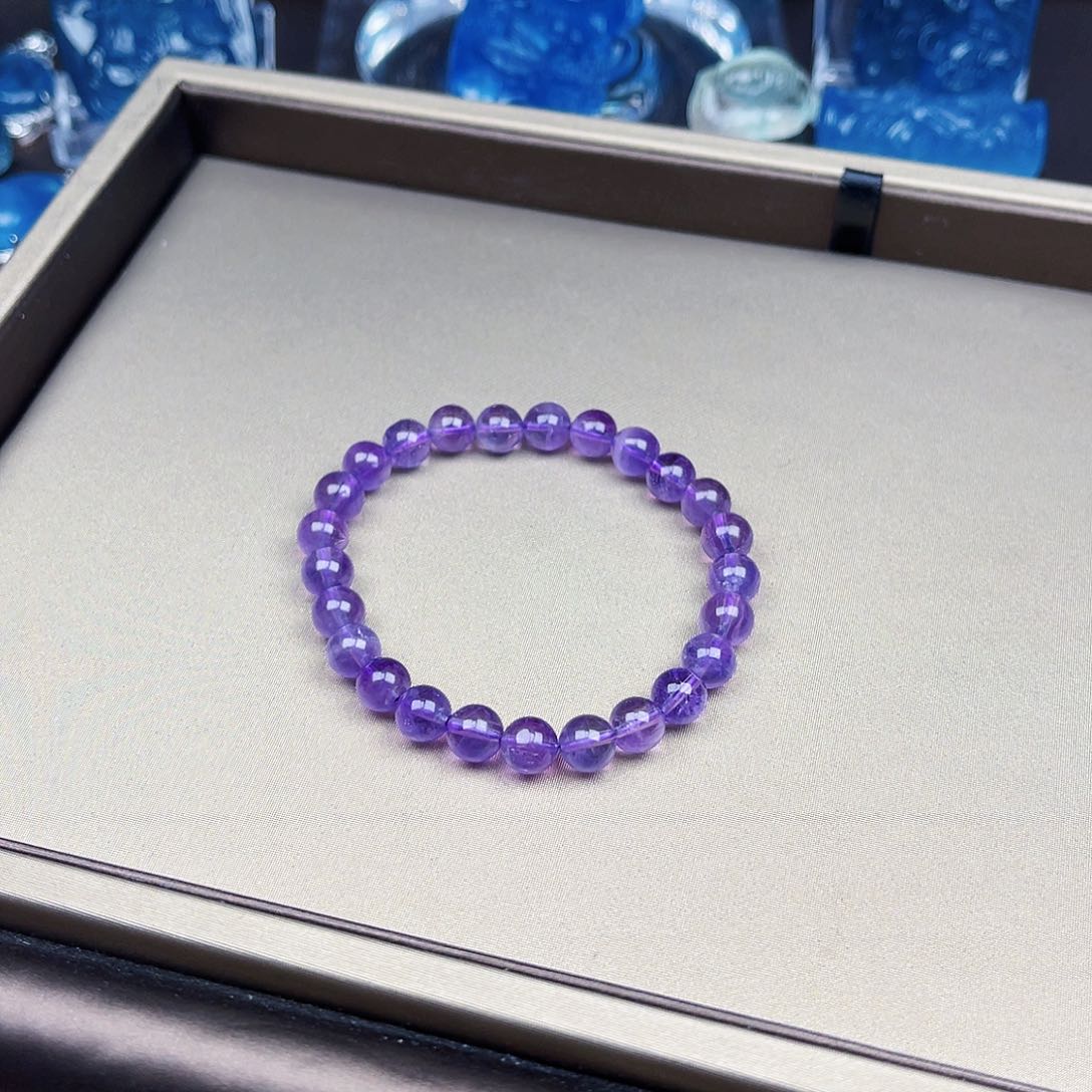 天然辰砂紫水手串