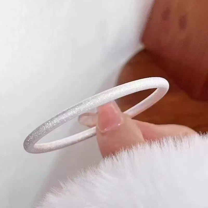 足银手镯 足银999古法时尚素圈银河细闪闭口单圈叠戴个性单品手镯