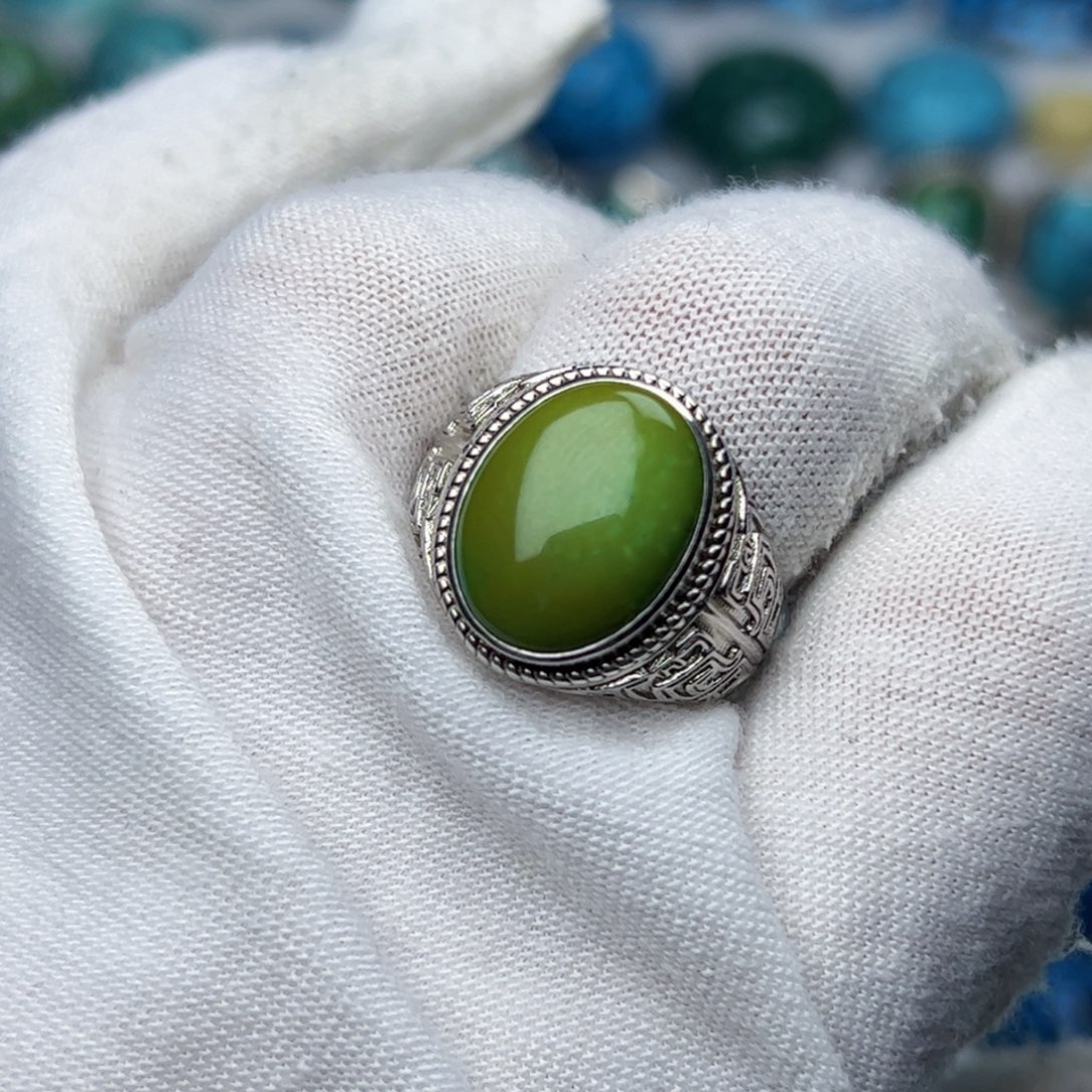 绿松石珠宝奇石银S925镶嵌