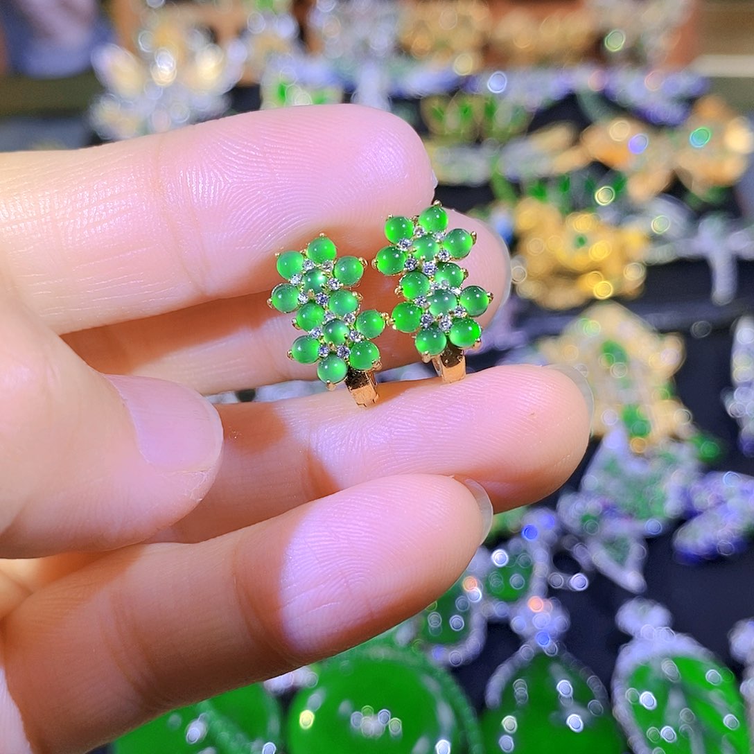 吊坠(不含链)银S925镶嵌翡翠