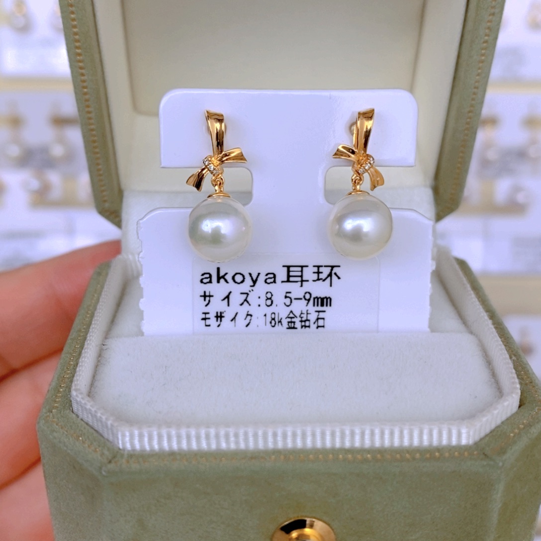 海水珍珠耳饰18K金镶嵌