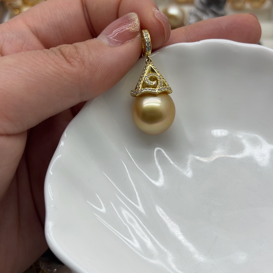 海水珍珠吊坠(不含链)银S925镶嵌