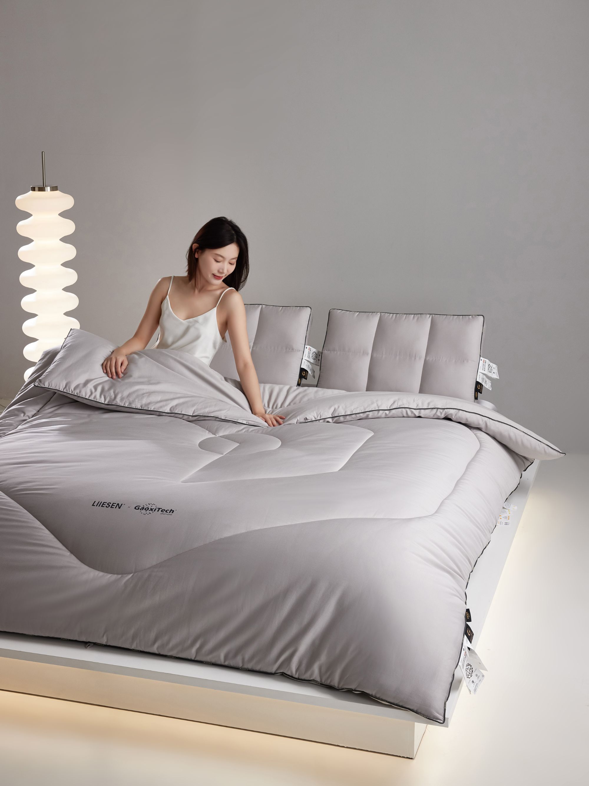 【丽笙-摩娅】全棉A类石墨烯抑菌自发热科技被单人双人被子