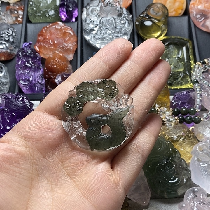 ****゜未镶嵌颈饰水晶水晶吊坠