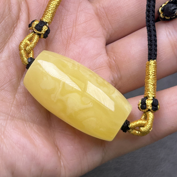 天然原矿琥珀蜜蜡俄料浓蜡妖花19.5*36.2mm