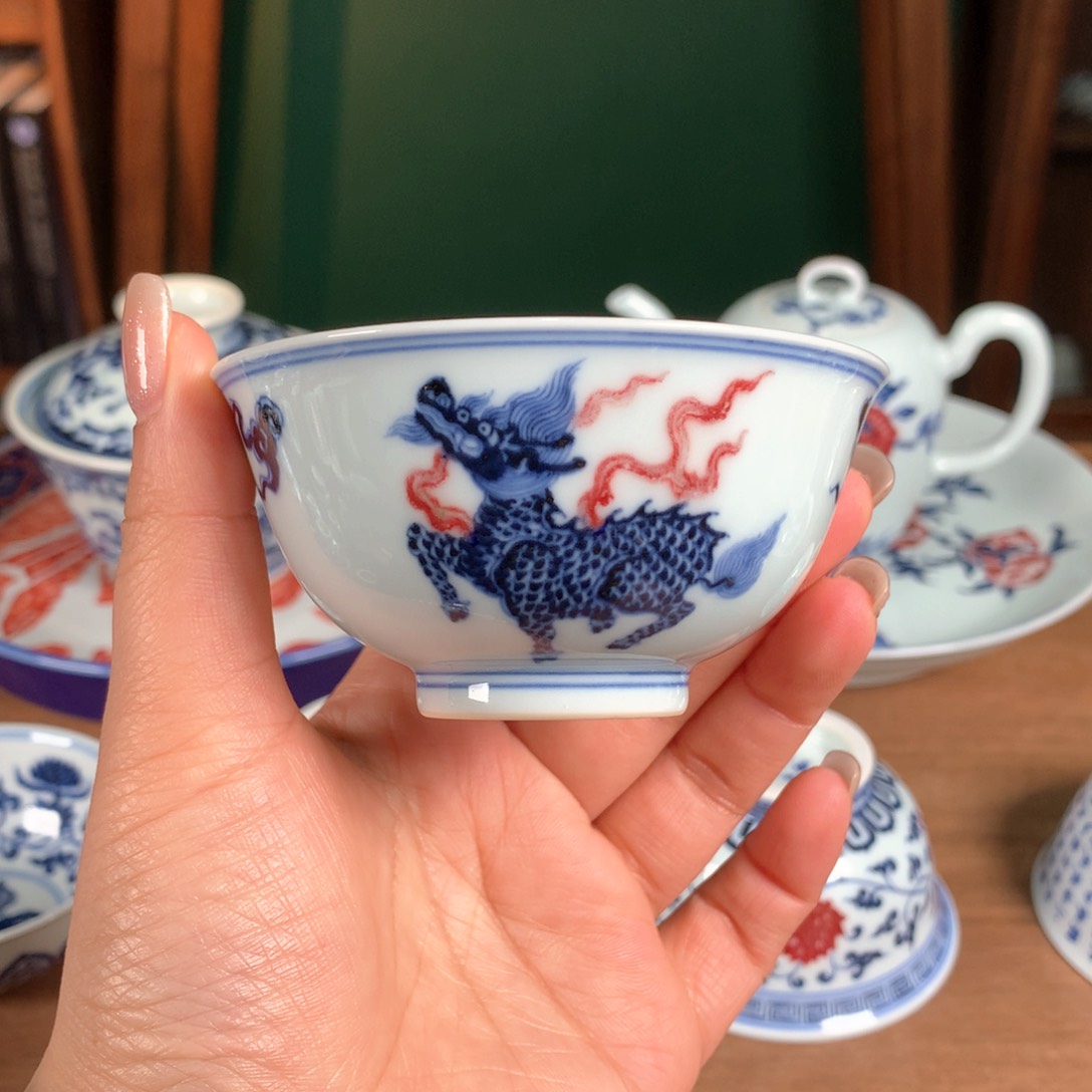 阳春白雪 青花釉里红