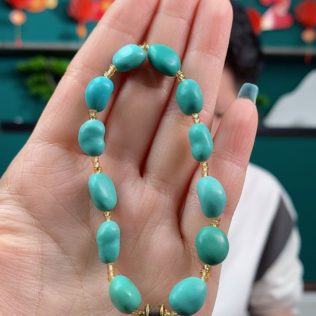 绿松石珠宝奇石18K金镶嵌