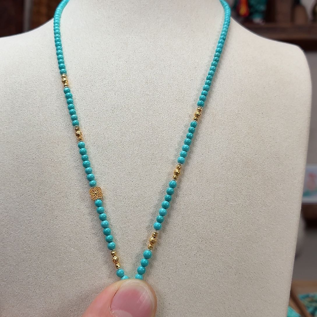 18K金镶嵌绿松石珠宝奇石