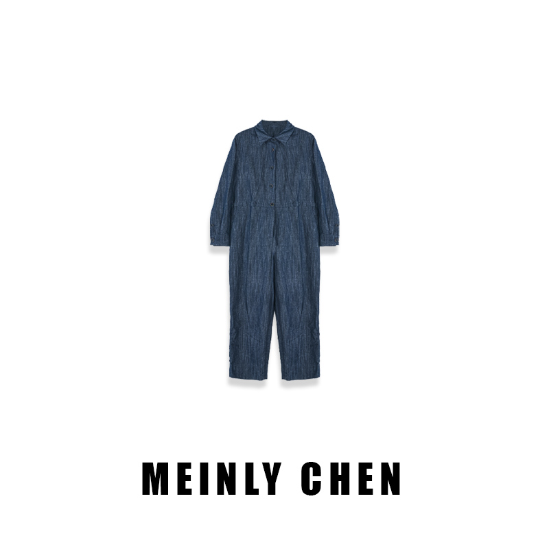 【MEINLY CHEN】【连体裤】高端设计师款时尚牛仔连体裤8250059