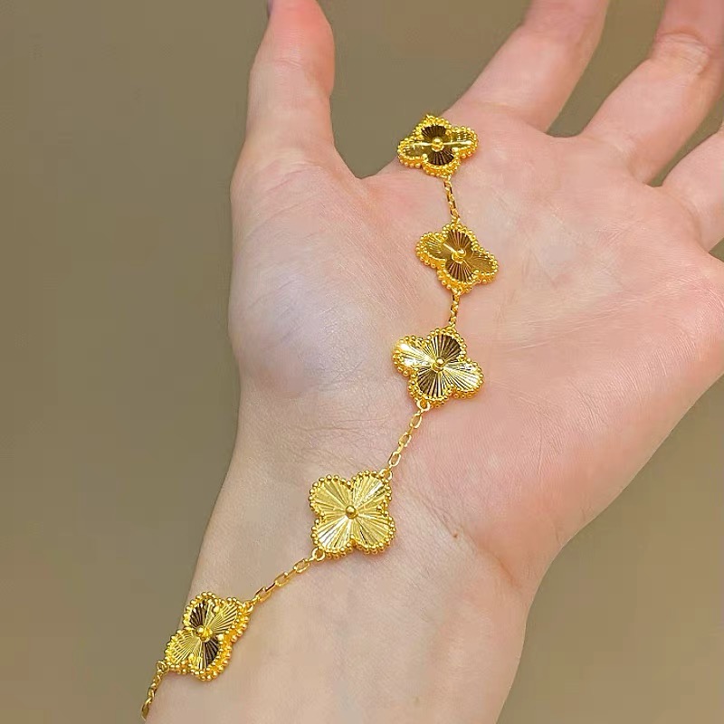 繁花五花四叶草手链