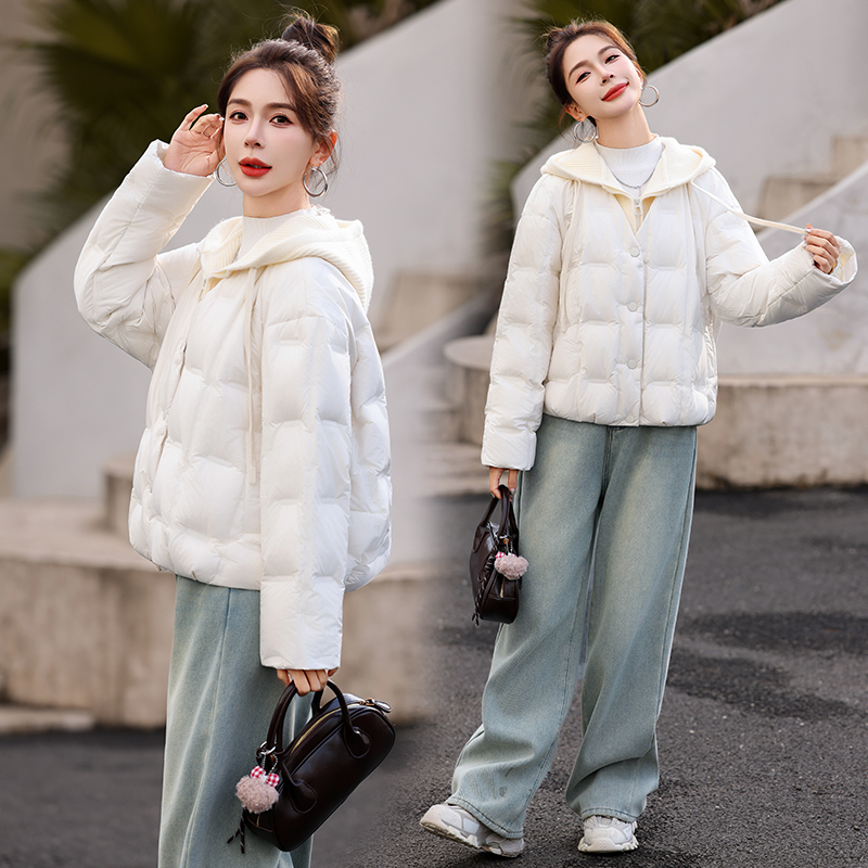 羽绒服短款时尚连帽宽松加厚韩版冬季显瘦小个子洋气百搭轻薄保暖
