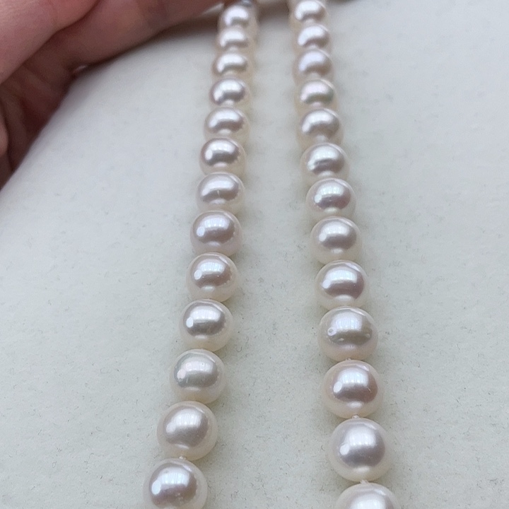 淡水珍珠颈饰银S925镶嵌卡10极光炫彩高品