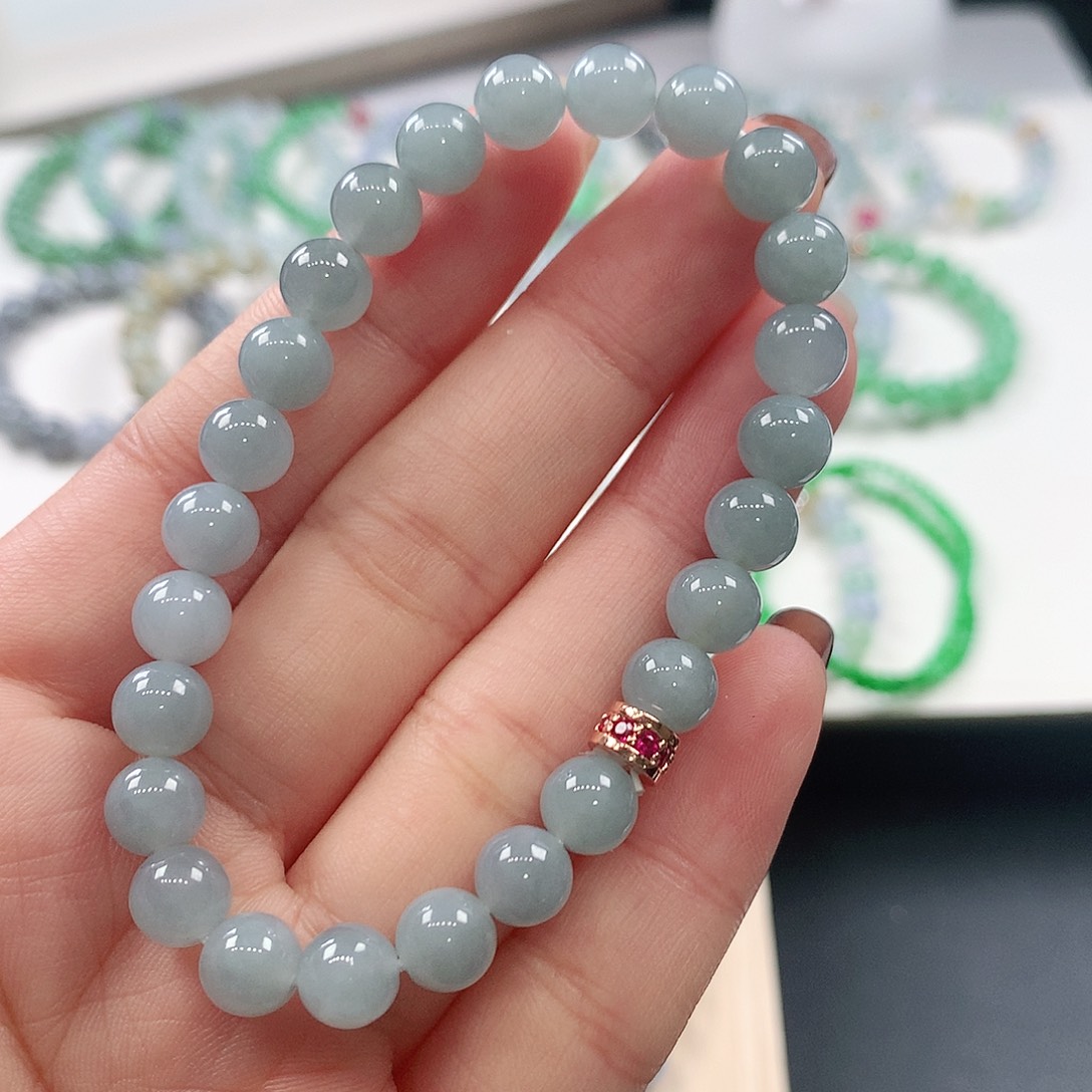 翡翠未镶嵌手链7mm