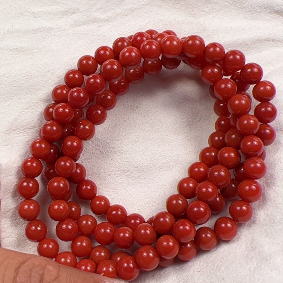 南红玛瑙108多圈手串未镶嵌