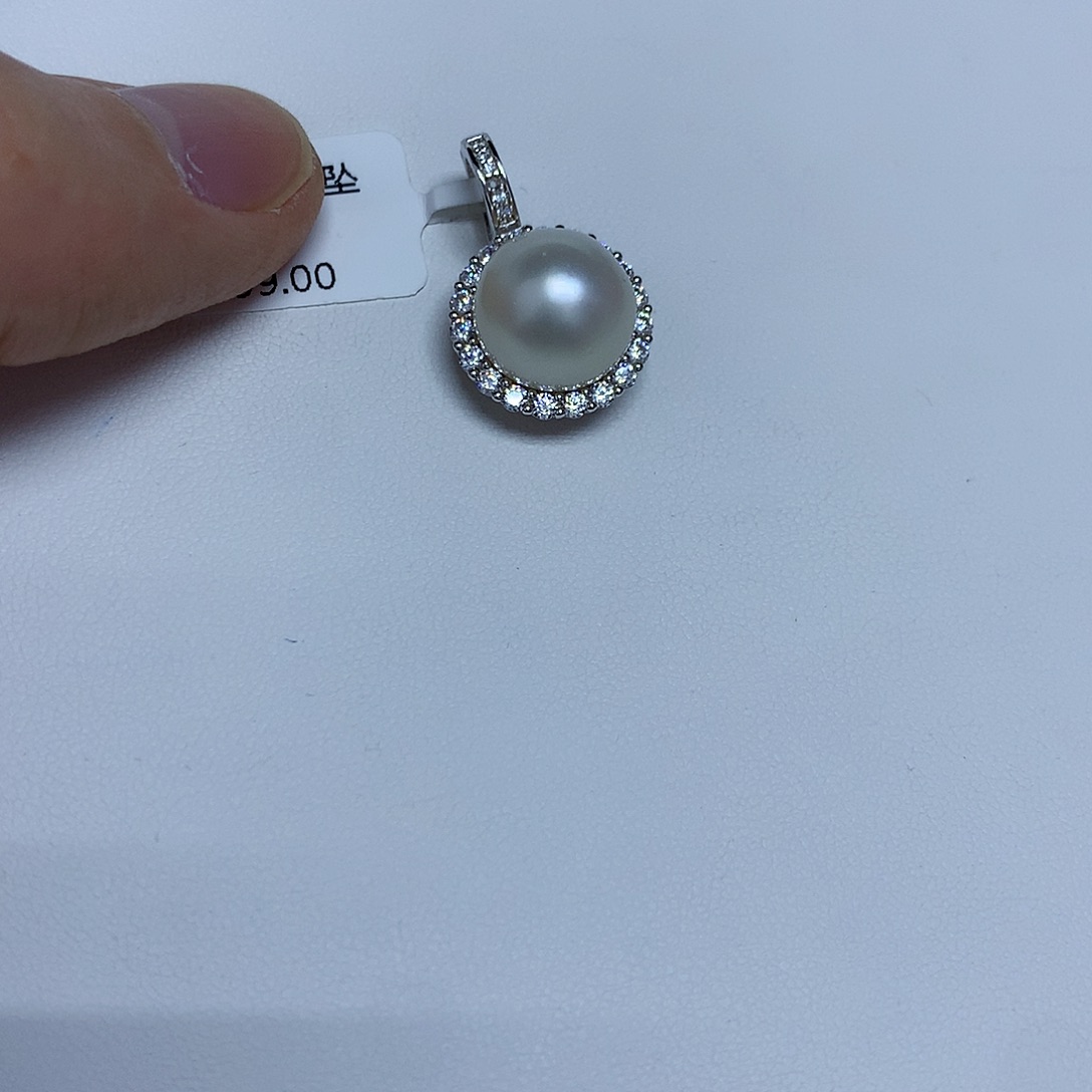 吊坠(不含链)海水珍珠银S925镶嵌12-13