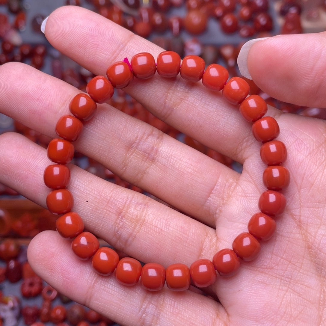 南红玛瑙未镶嵌手串6.8