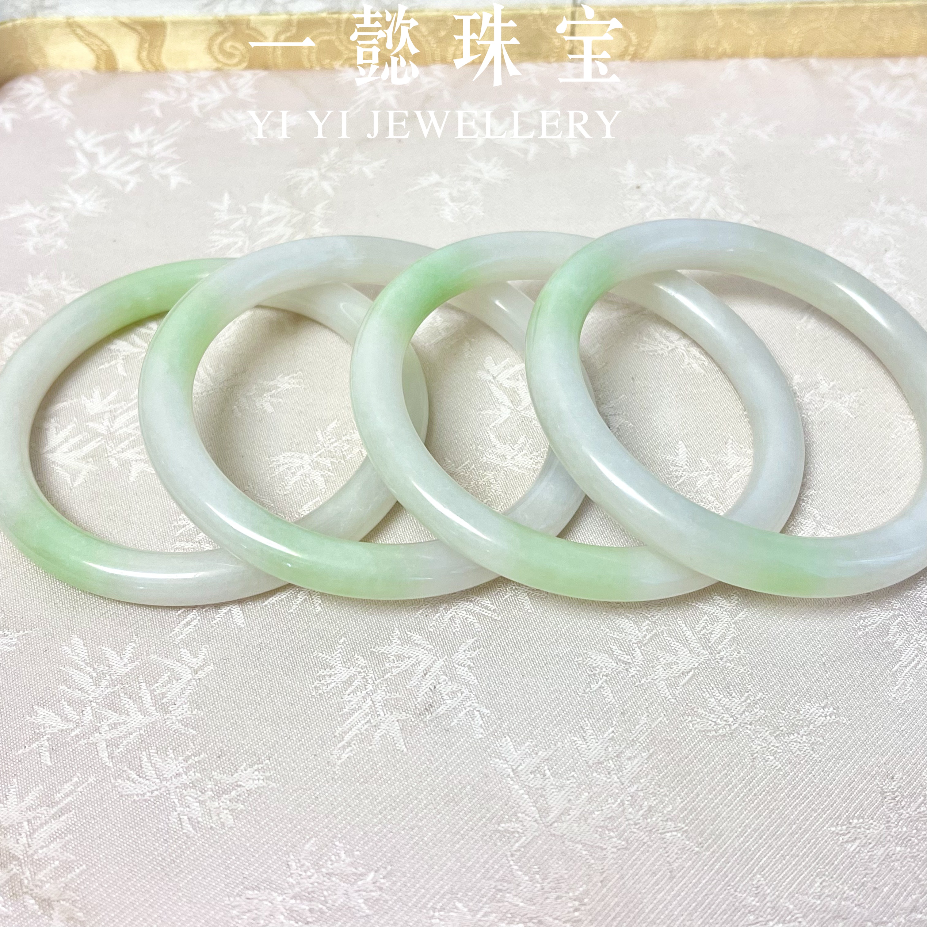 【一懿珠宝】天然和田玉翠青美人条手镯时尚百搭 cq083多样性发其一