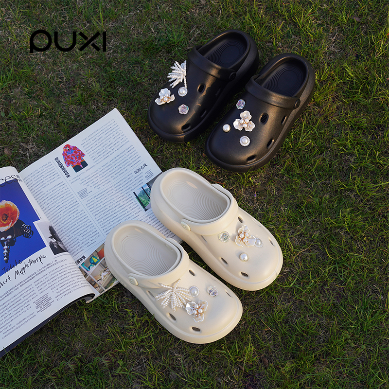 朴西奶酪洞洞鞋情侣厚底踩屎感女款夏季包头拖鞋户外防滑沙滩鞋男