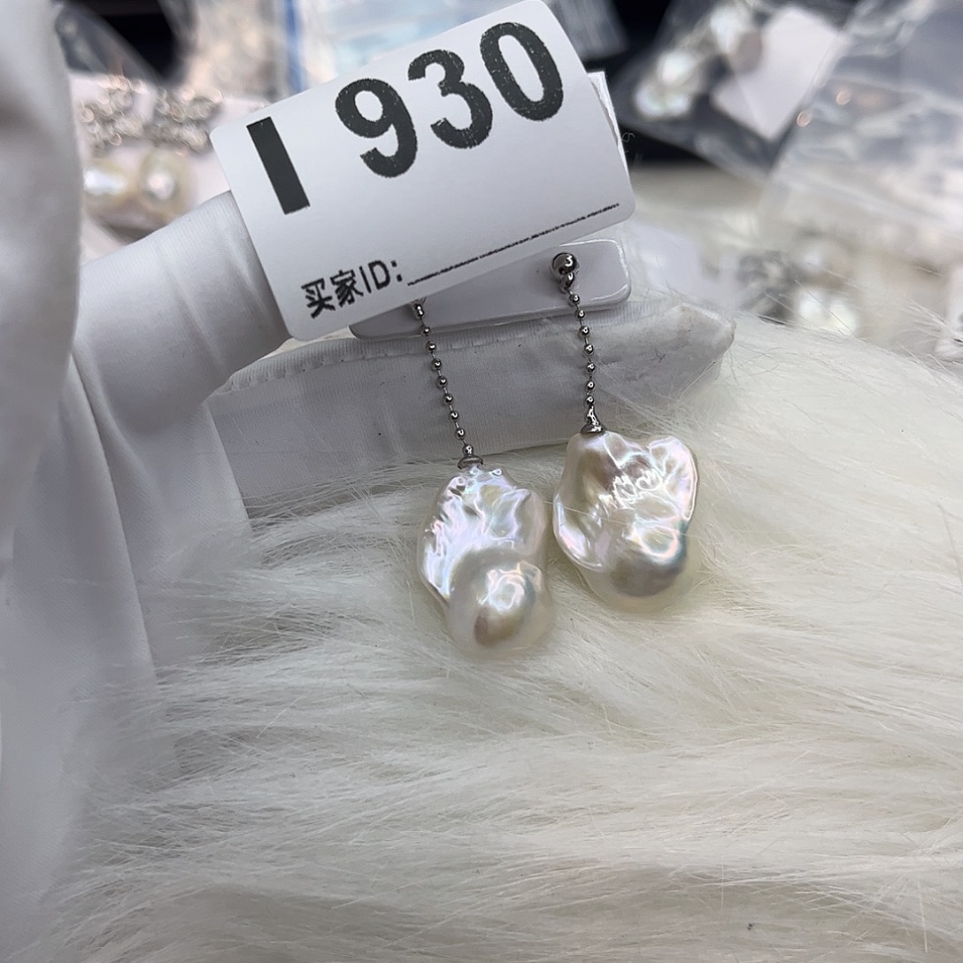 耳饰银S925镶嵌淡水珍珠