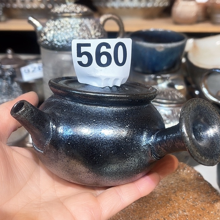 壶高温柴烧陶泥侧壶