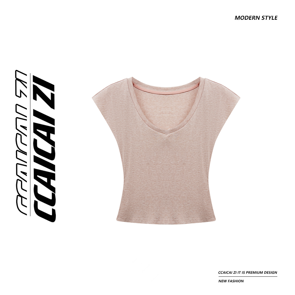 【神仙小T】天丝羊毛混纺柔软弹力亲肤透纯欲短袖上衣  0158