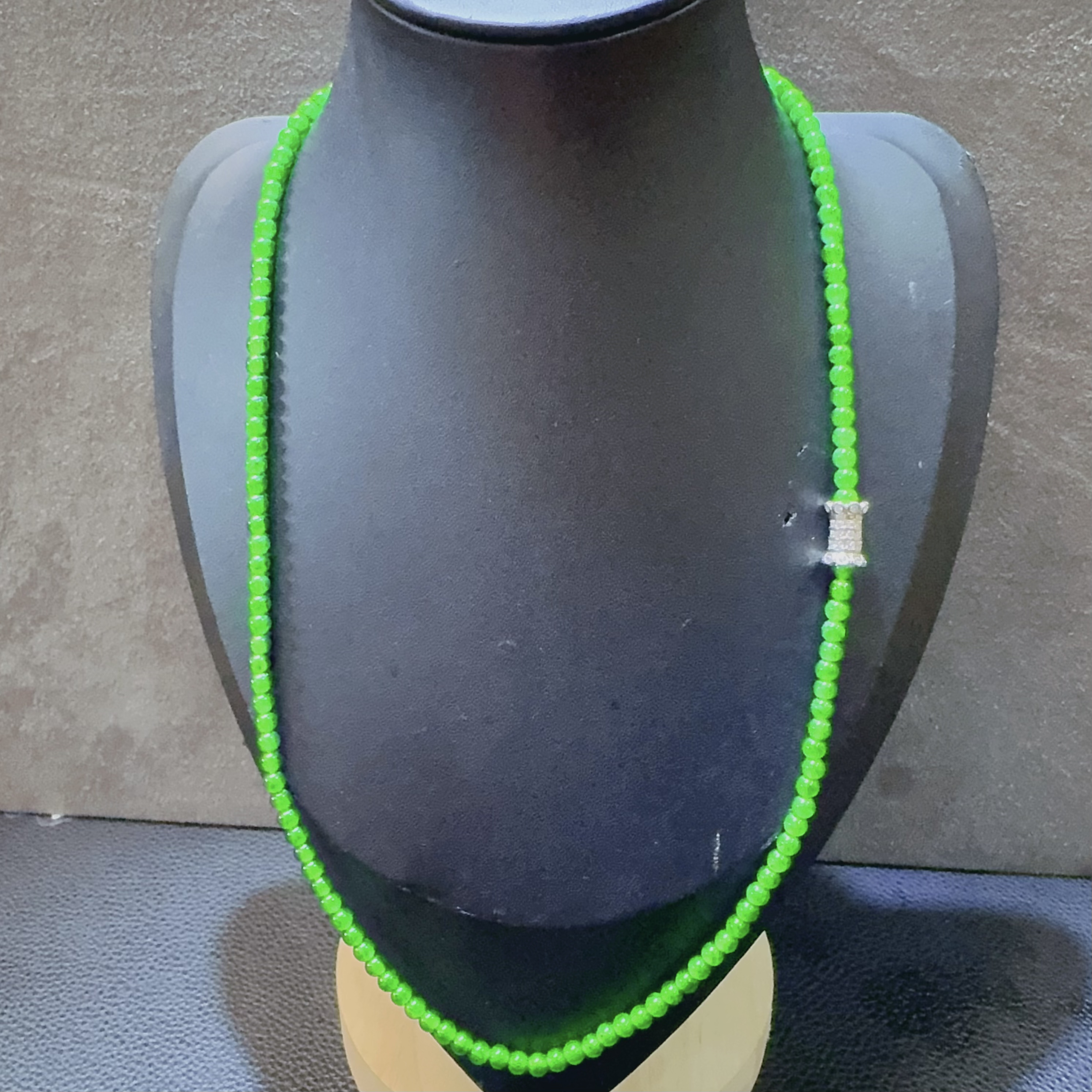 【直播间专属-正阳绿小米珠】天然A货翡翠阳绿3mm小米珠s925银气质