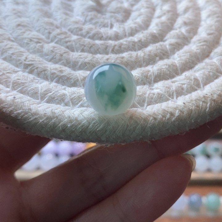 未镶嵌定制翡翠飘花圆珠卡12.6 