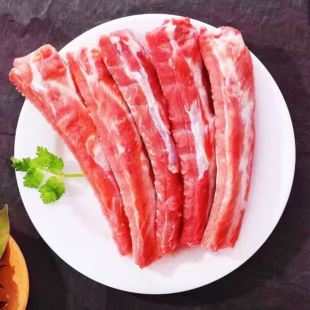【土猪肋排骨】恩施农村包谷红薯玉米熟食喂养土猪排骨精排