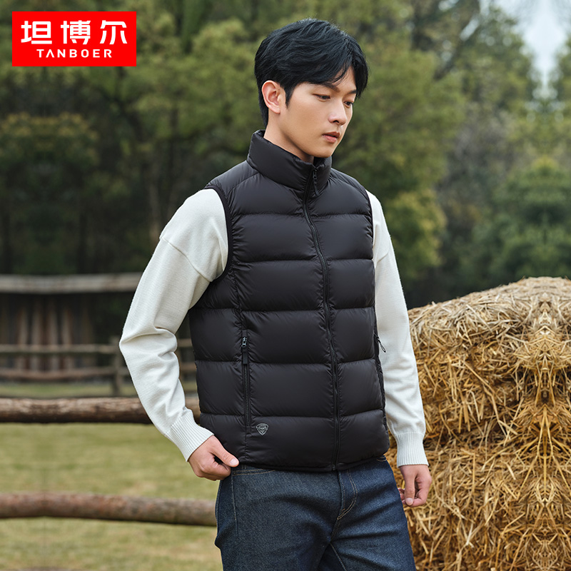 坦博尔男士羽绒服马甲秋冬暖背休闲立领百搭背心保暖外套TA330033