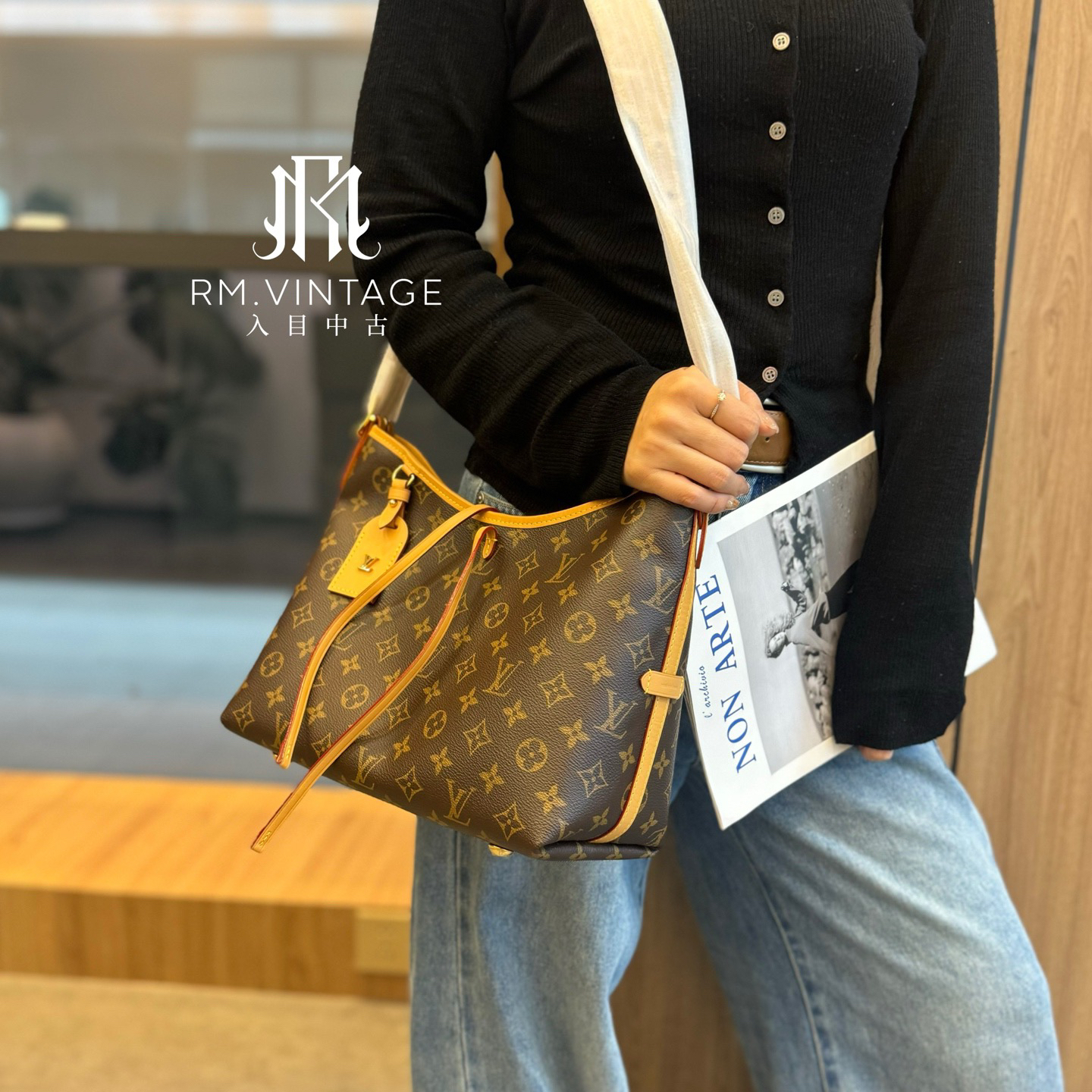 99新 LouisVuitton/路易威登 入目 carryall小号单肩包 15313